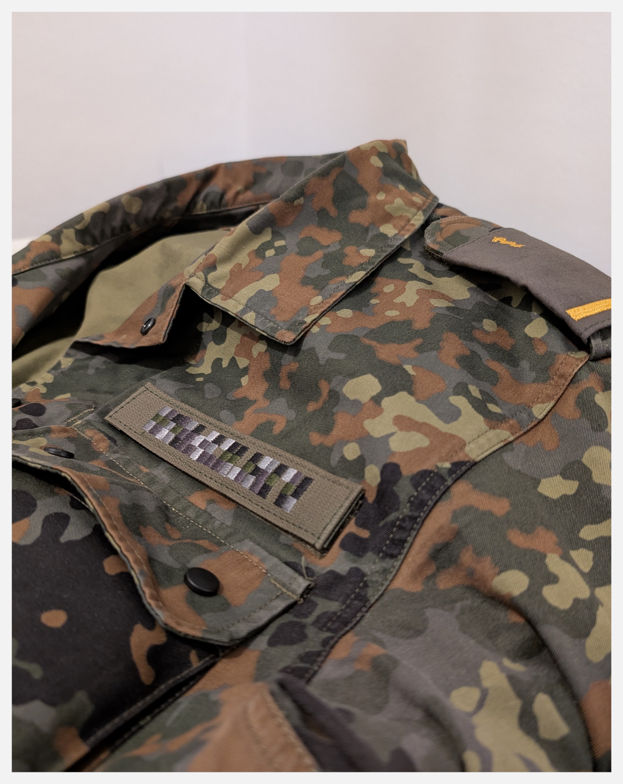 Namensstreifen "gepixelt" - oliv - 3er Satz